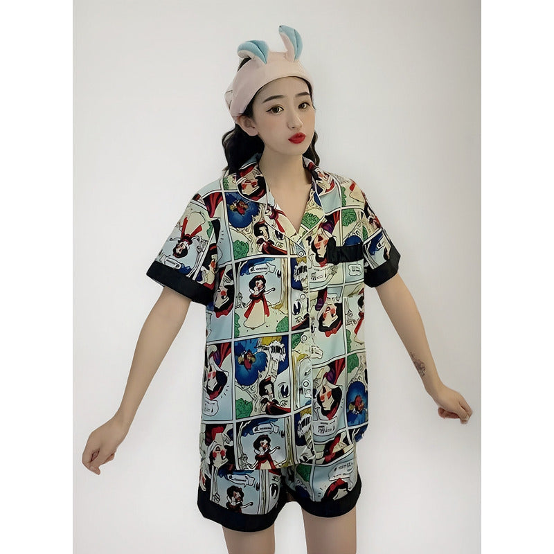 Pijamas Seda Fría Cortos M L Xl Y Xxl Disney Mickey - Minnie