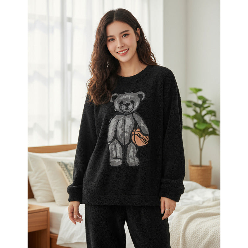 Pijama Peluche Largo Osos Plus Abrigados Varios Colores