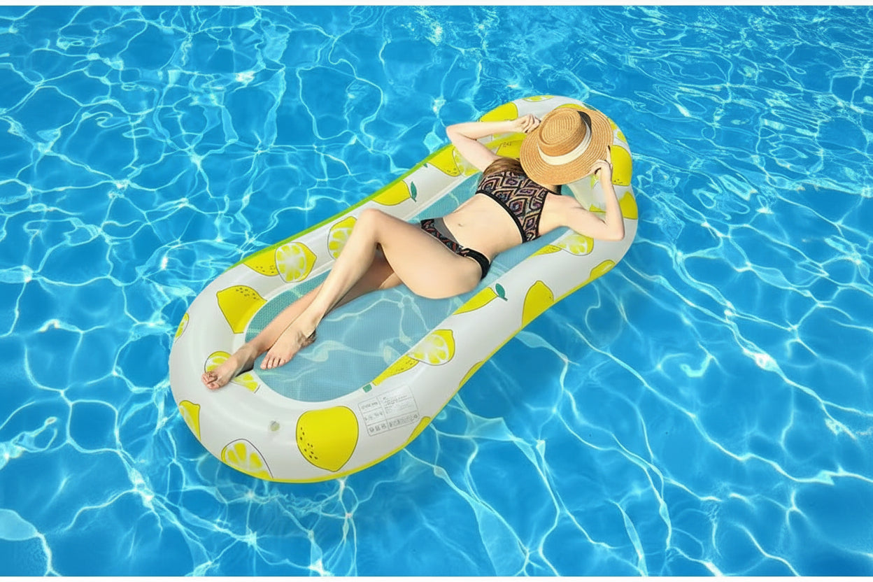 Flotador Colchón Inflable Almohada Piscinas Playa Con Red