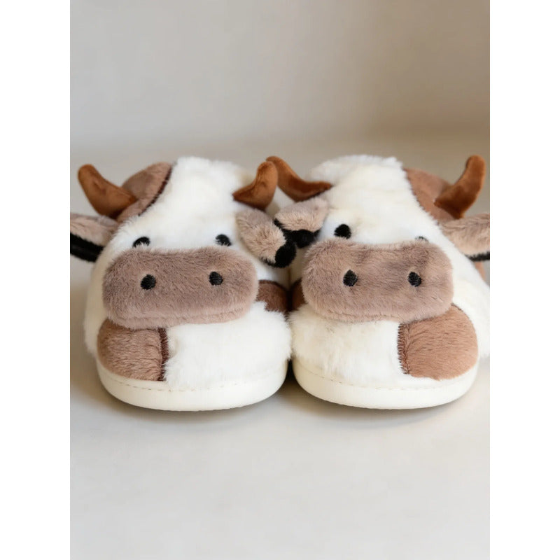 Pantufla Vaca Sin Talón Talles Del 36 Al 45 Suela De Goma