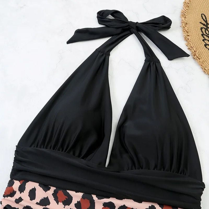 Malla Entera Triangulo Plisada Combinada Bikini Del M Al Xl