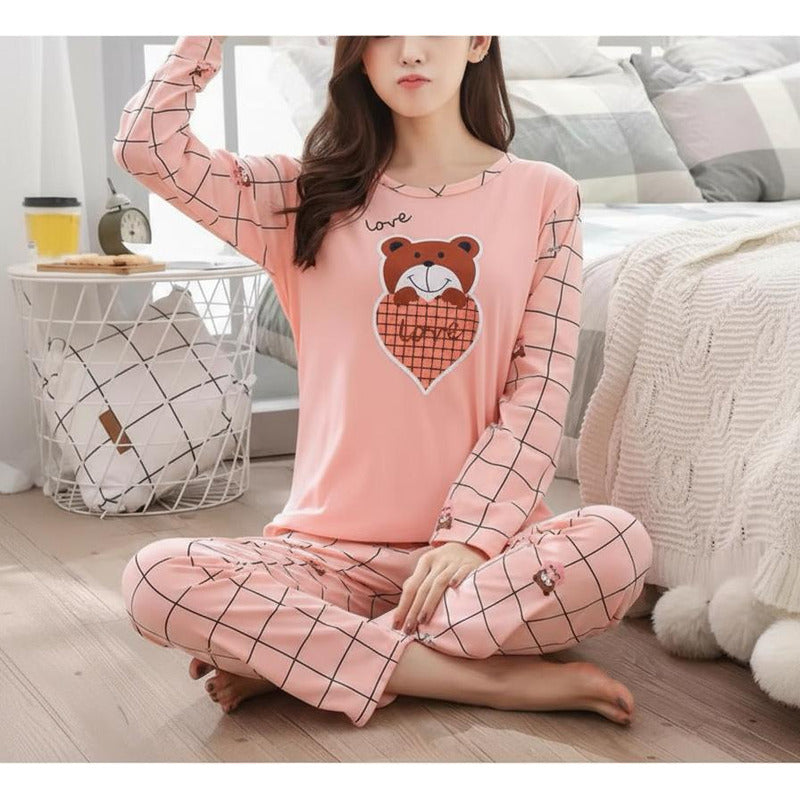 Pijama Remera Larga Y Pantalón Dama Abrigado Varios Dieños