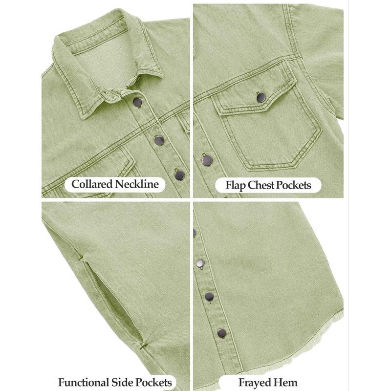 Sobre Camisa Campera Jeans Varios Colores Oversize Uniteduy