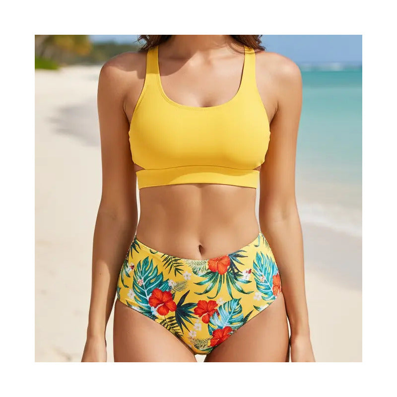 Bikini Mallas Tiro Alto 2 Piezas Push Up Uniteduy Varios Col