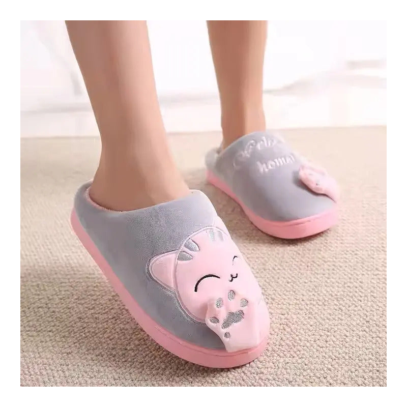 Pantuflas United Uy Gato Sin Talón Adultos Niños Suela Goma