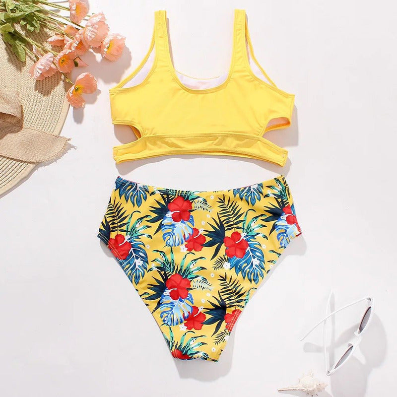 Bikini Mallas Tiro Alto 2 Piezas Push Up Uniteduy Varios Col