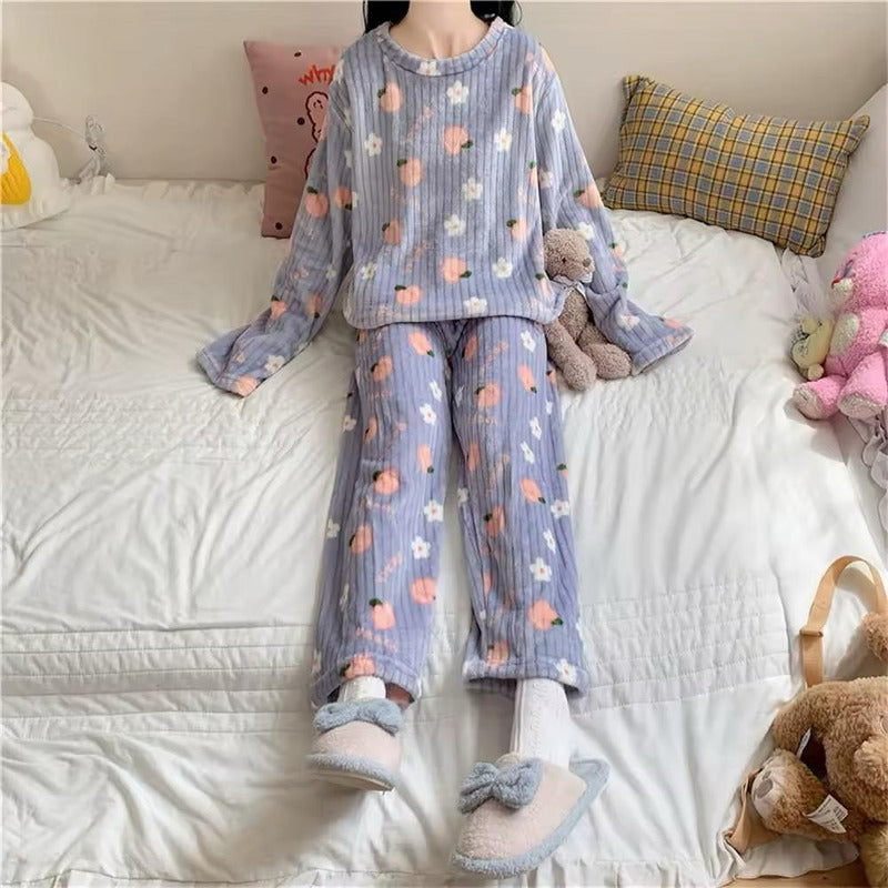 Pijama Peluche Largo De Dama Plush Abrigado Varios Diseños