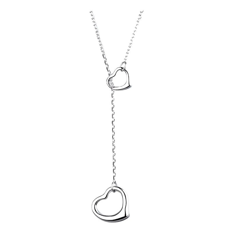 Cadena Doble Corazón Ajustable Plata 925
