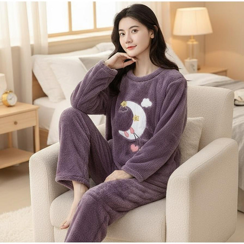 Pijama Peluche Largo Osos Plus Abrigados Varios Colores