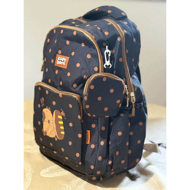Mochila Escolar Con Monedero De Capibara Carpincho Laptop