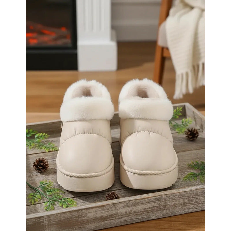 Pantuflas Botitas Abrigadas Con Corderito Y Plataforma