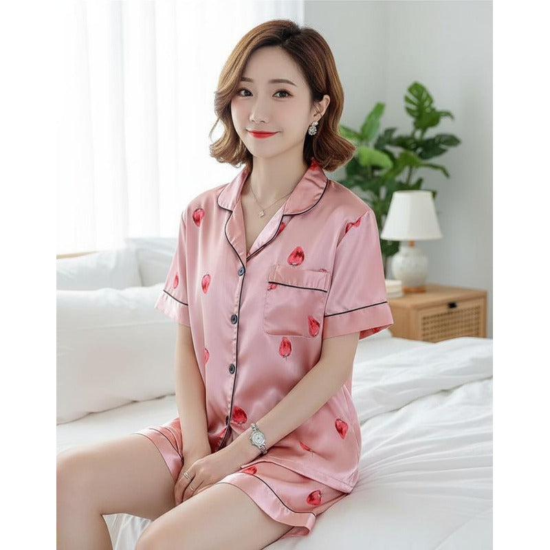 Pijamas Seda Fría Cortos M L Xl Y Xxl Disney Mickey - Minnie