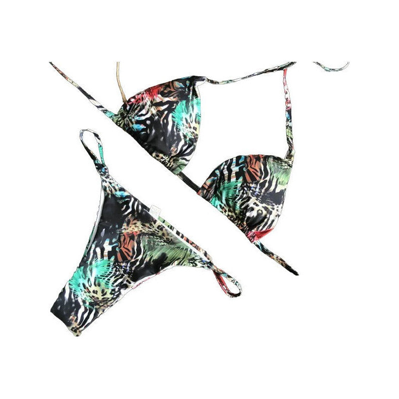 Bikini Malla Estampado Amazonas Triángulo Con Tiras Uniteduy