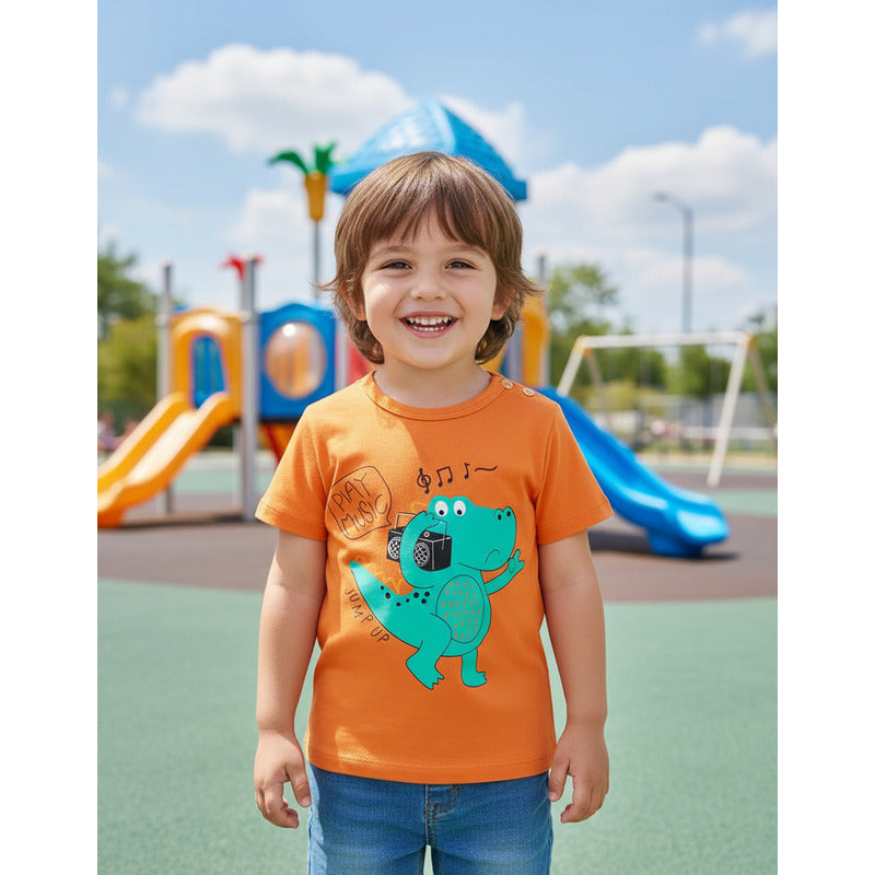 Remeras Manga Corta Algodon Bebes Y Niños Varios Diseños