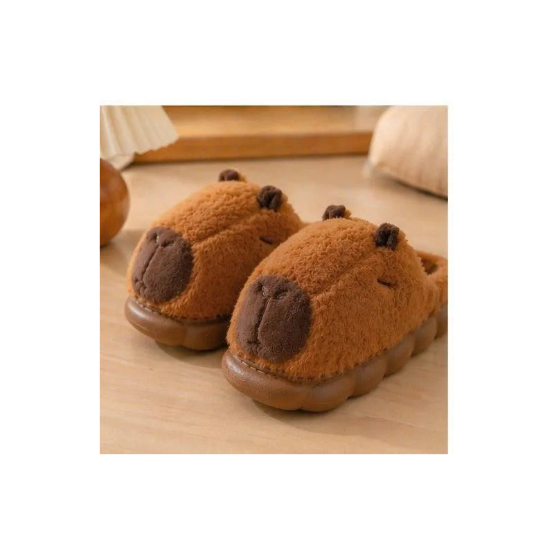 Pantufla Capibara Sin Talón Cálidas Antideslizantes Cómodas