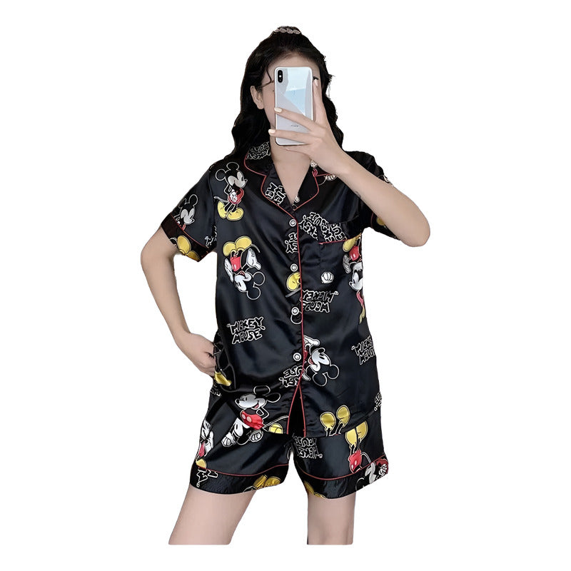 Pijamas Seda Fría Cortos M L Xl Y Xxl Disney Mickey - Minnie