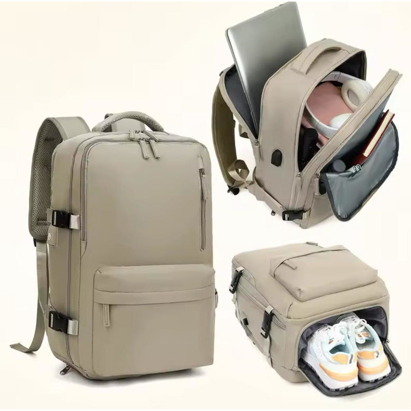 Mochila Viaje Grande Con Usb Varias Reparticiones Uniteduy