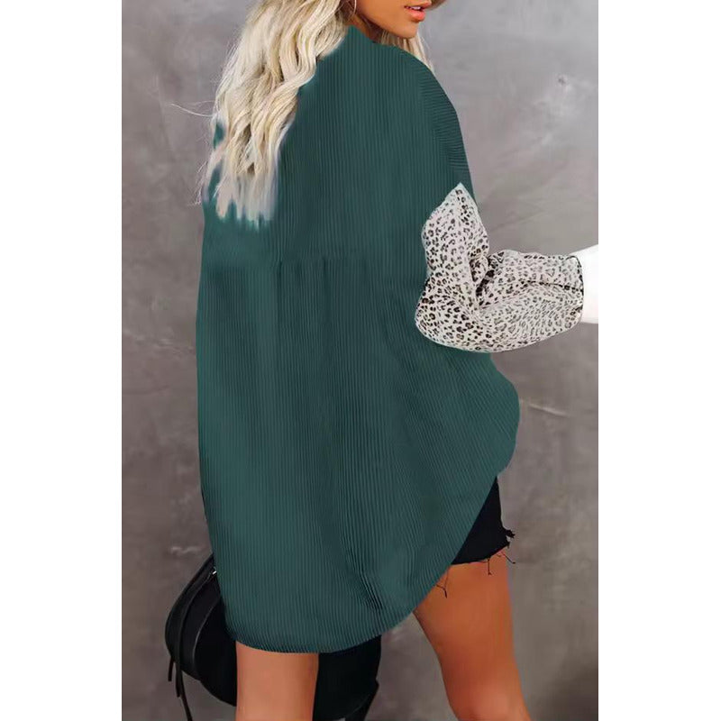 Sobre Camisa Pana Combinado Con Animal Print Varios Colores