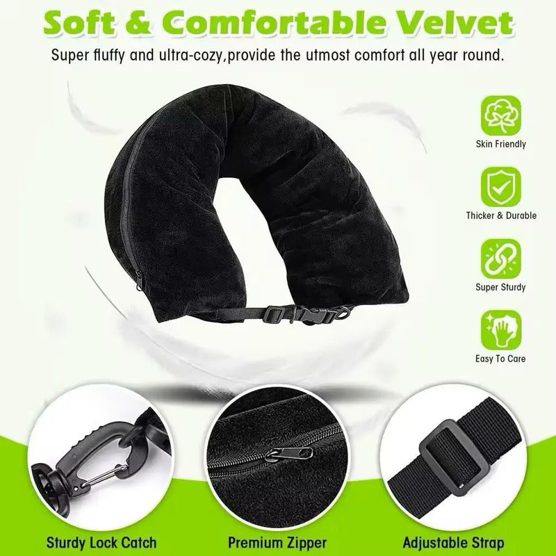Almohada Funda Cuello Viaje Rellenable Con Ropa Untieduy