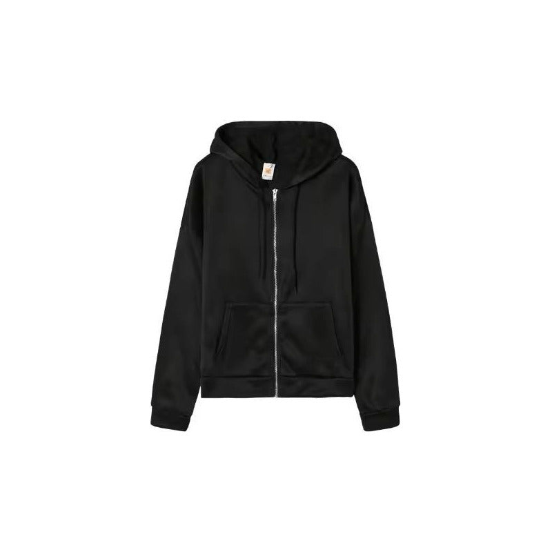 Campera Canguro Con Cierre Bolsillos Capucha Dama Lisa