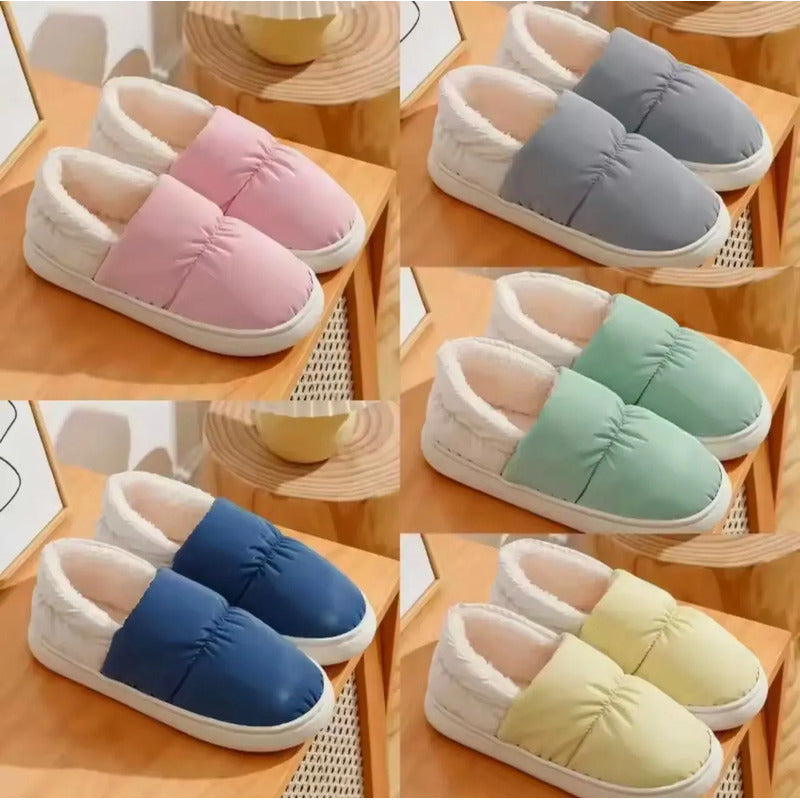 Pantufla Impermeable Cerrada Corderito Suela Goma Uniteduy