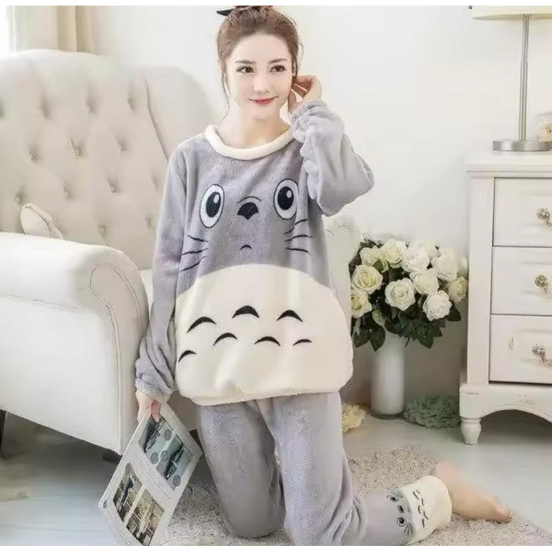 Pijama Peluche Largo De Dama Varios Diseños Talle Único