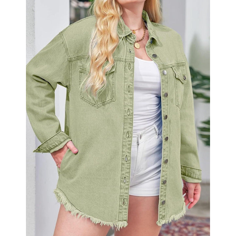 Sobre Camisa Campera Jeans Varios Colores Oversize Uniteduy