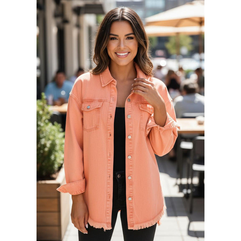 Sobre Camisa Campera Jeans Varios Colores Oversize Uniteduy