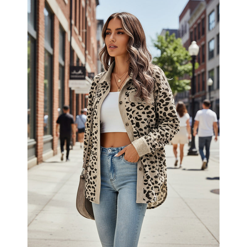 Sobre Camisa Pana Animal Print Varios Colores