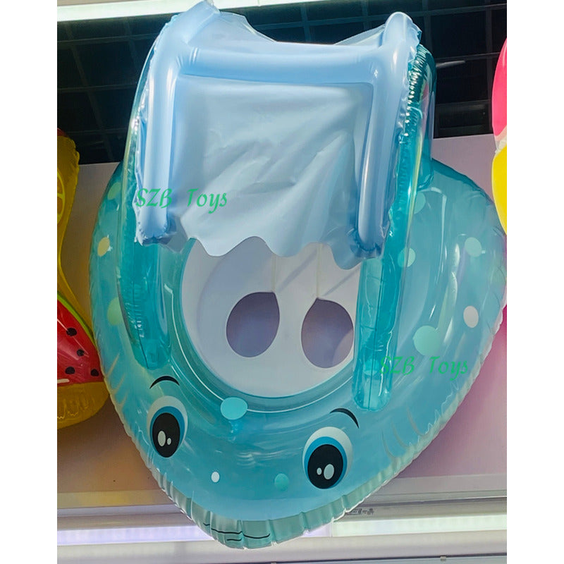 Inflable Flotador Bebe Niño Con Techo Ranita Piscina