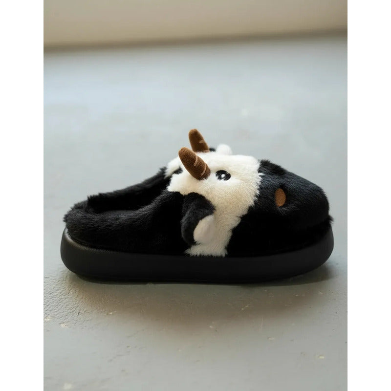 Pantufla Vaca Sin Talón Talles Del 36 Al 45 Suela De Goma