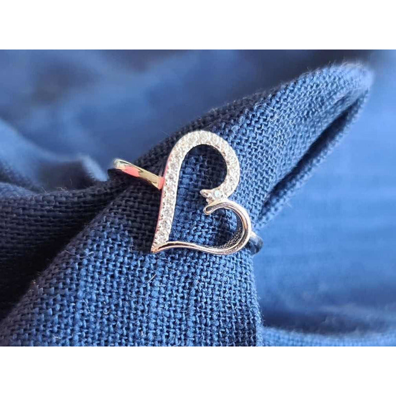 United Uy! Anillo De Plata 925 Corazón Con Zirconias!