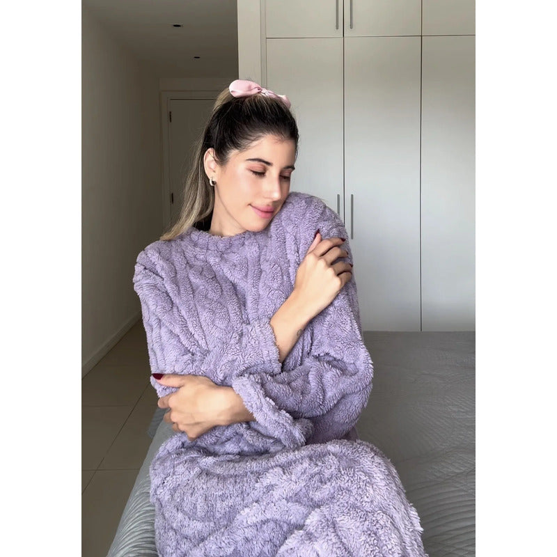 Pijama Peluche Peludo Plush Texturado De Dama Varios Colores