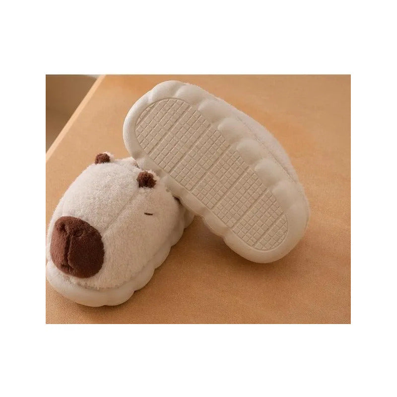 Pantufla Capibara Sin Talón Cálidas Antideslizantes Cómodas