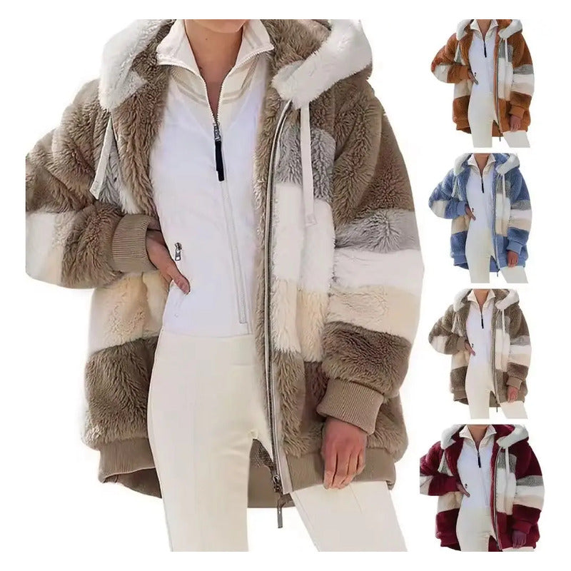 Abrigo Campera Para Mujer Con Capucha Cremallera Uniteduy