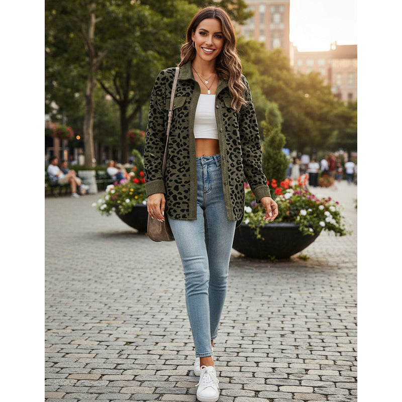 Sobre Camisa Pana Animal Print Varios Colores