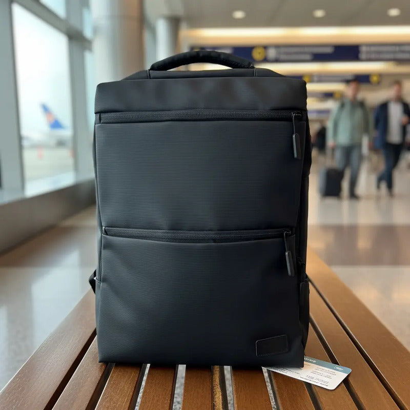 Mochila De Viaje Negra Con Usb Varias Reparticiones Uniteduy