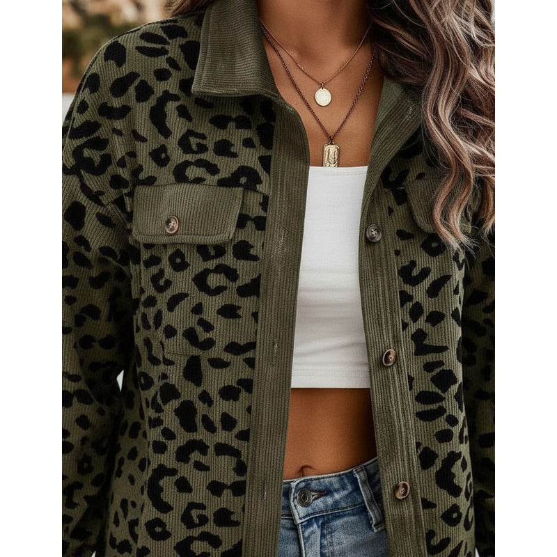 Sobre Camisa Pana Animal Print Varios Colores