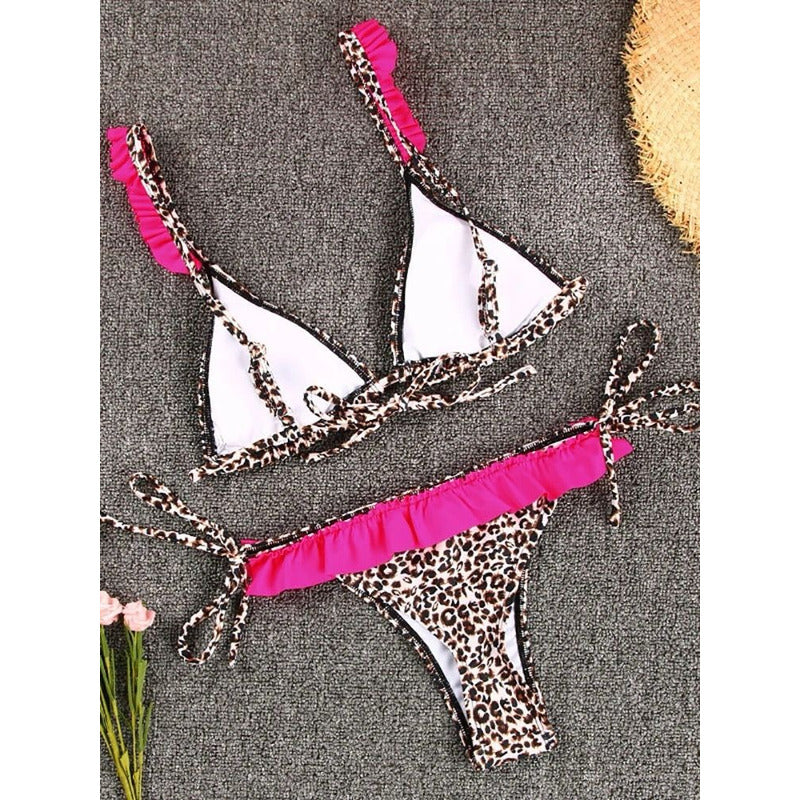 Uniteduy! Bikini Pauli! Animal Print Cola Less Atado