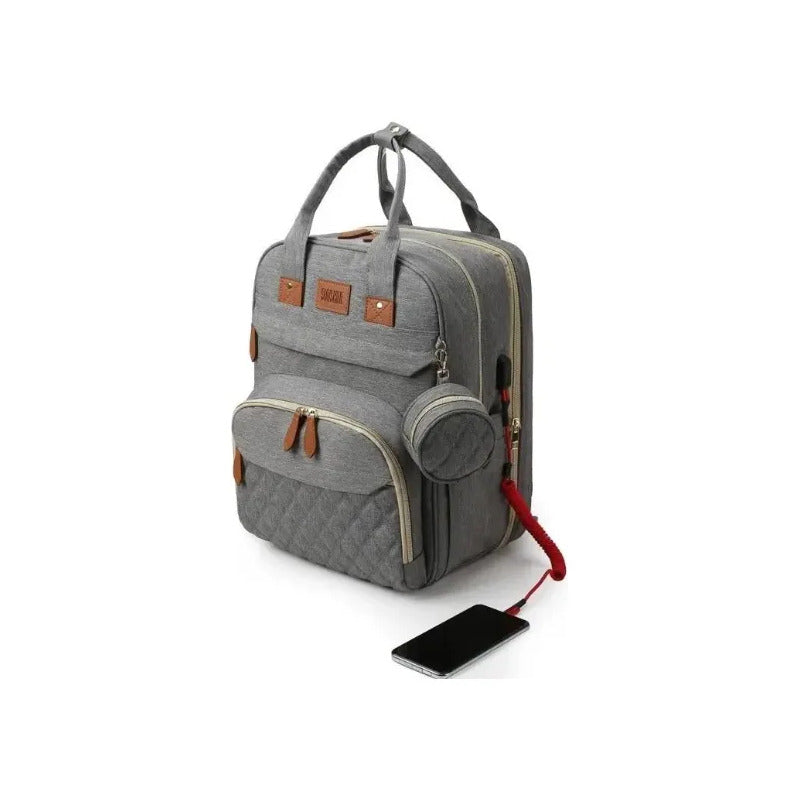 Bolso Mochila Maternal Cuna Bebé  Cambiador Y Usb Uniteduy