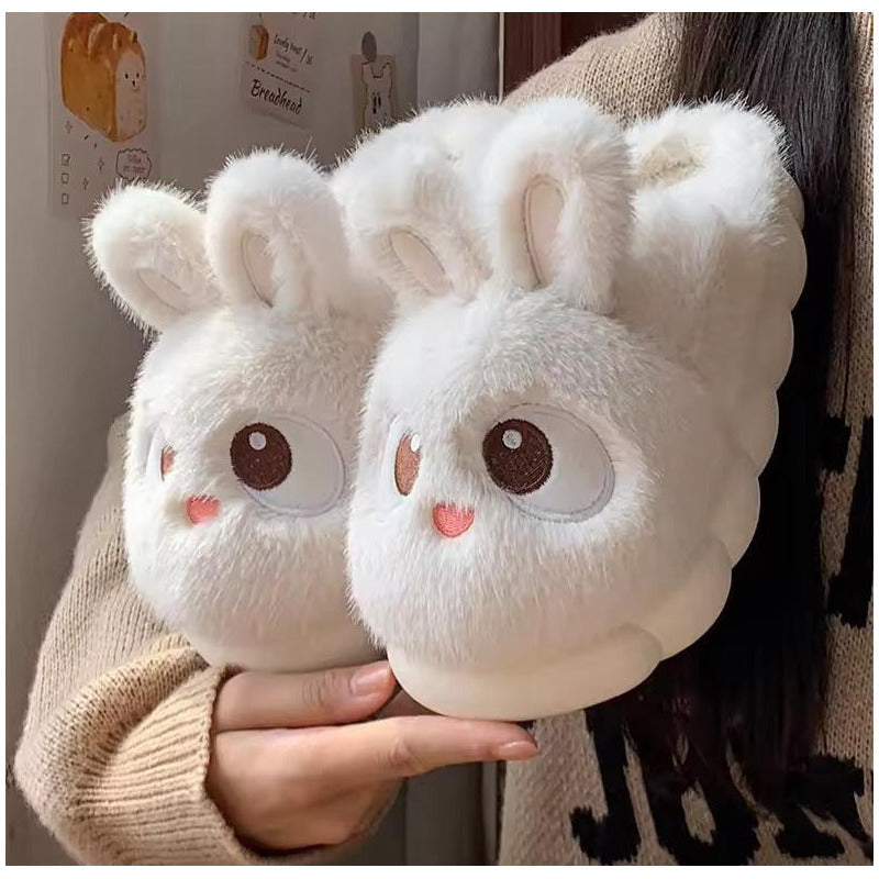 Pantufla Conejo Peludas Con Suela De Goma Varios Colores