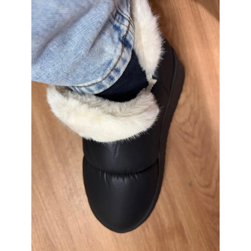 Pantuflas Botitas Abrigadas Con Corderito Y Plataforma