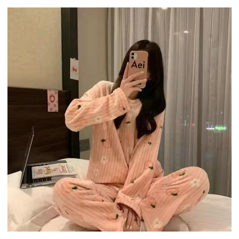 Pijama Peluche Largo De Dama Plush Abrigado Varios Diseños