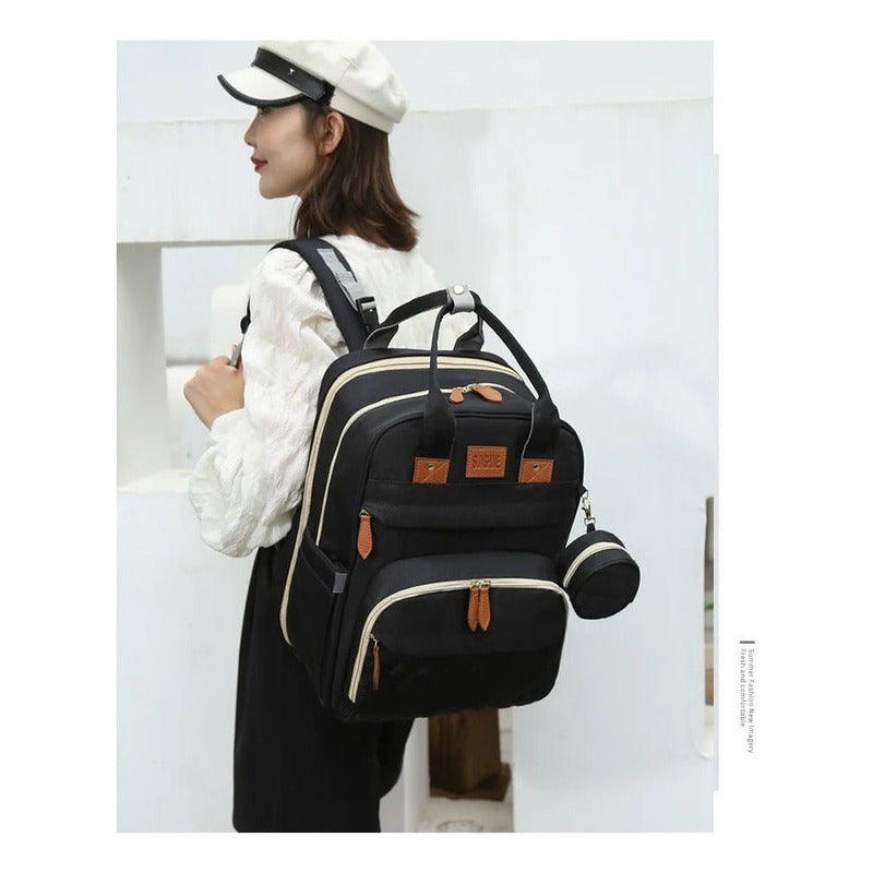 Bolso Mochila Maternal Cuna Bebé  Cambiador Y Usb Uniteduy