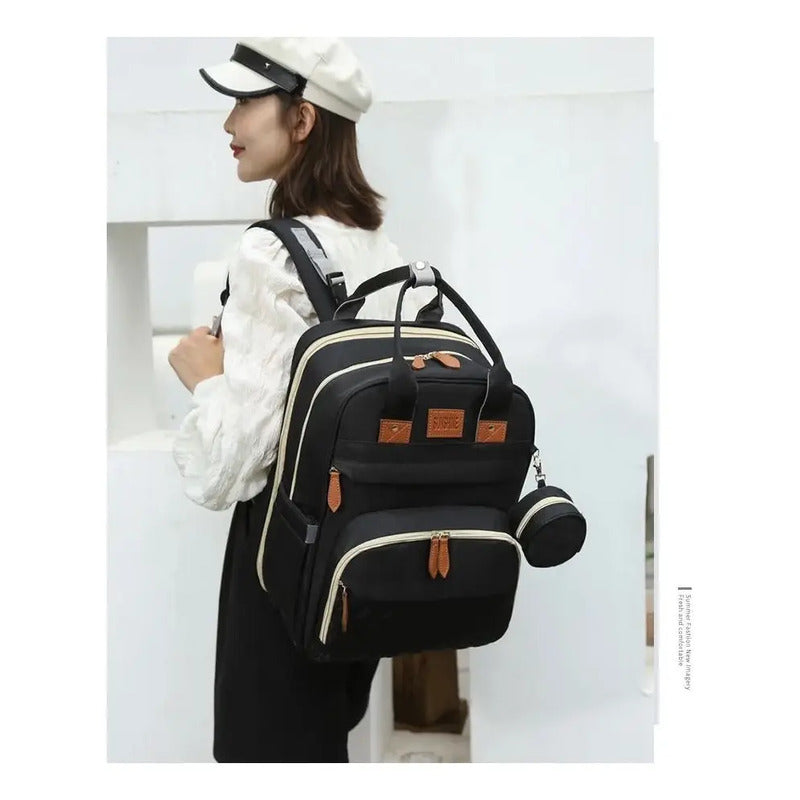Bolso Mochila Maternal Cuna Bebé  Cambiador Y Usb Uniteduy