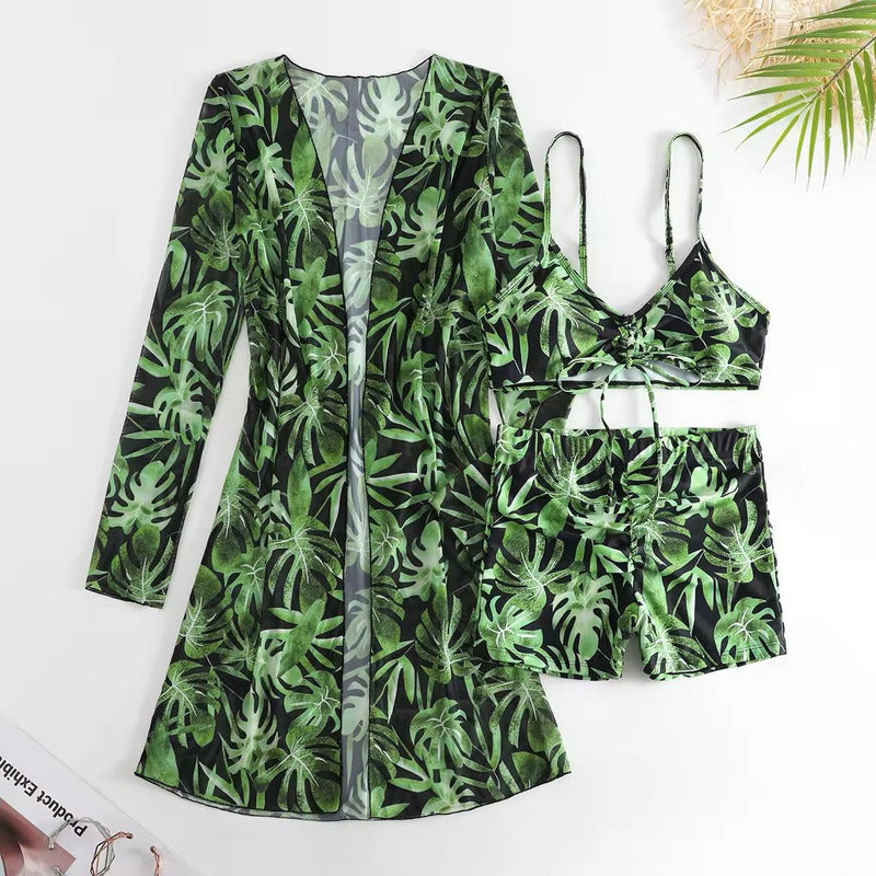 Bikini Malla 3 Piezas Tankini Short Soutien Camisa Uniteduy