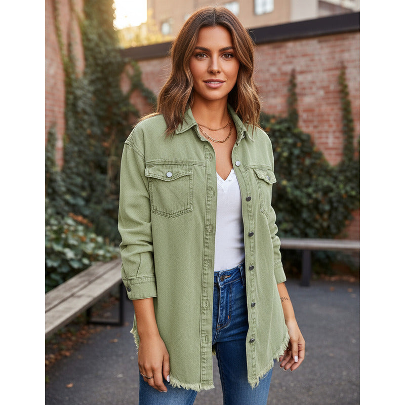 Sobre Camisa Campera Jeans Varios Colores Oversize Uniteduy