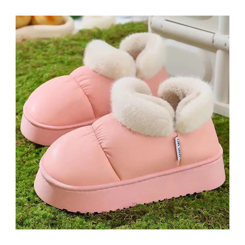 Pantuflas Botitas Abrigadas Con Corderito Y Plataforma