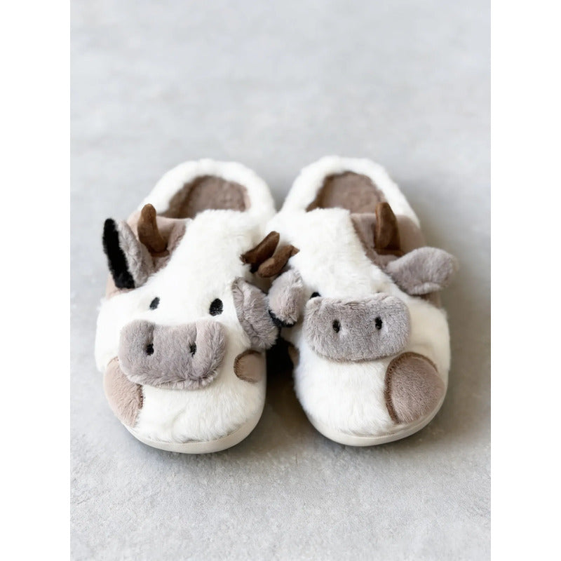 Pantufla Vaca Sin Talón Talles Del 36 Al 45 Suela De Goma