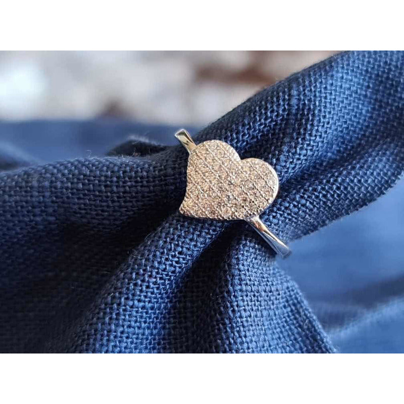 Anillo Corona Plata 925 Corazones Circonio Uniteduy